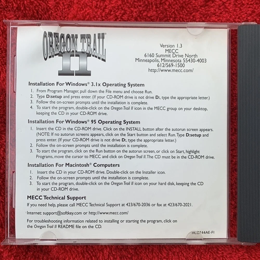 Vintage MECC the Oregon Trail II history computer CD game